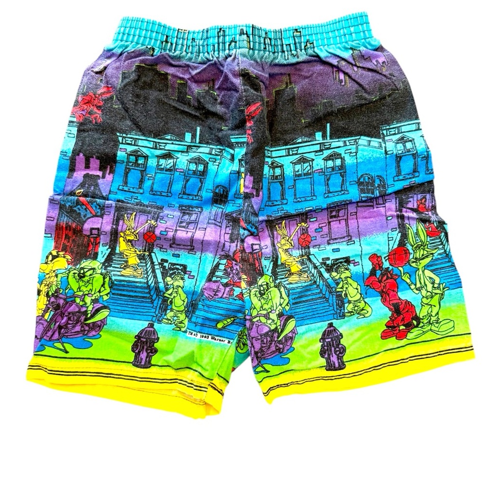 Vintage Warner Bros. LOONEY TUNES Cartoon Graphic Cotton 90s Boys’ Shorts Size 7